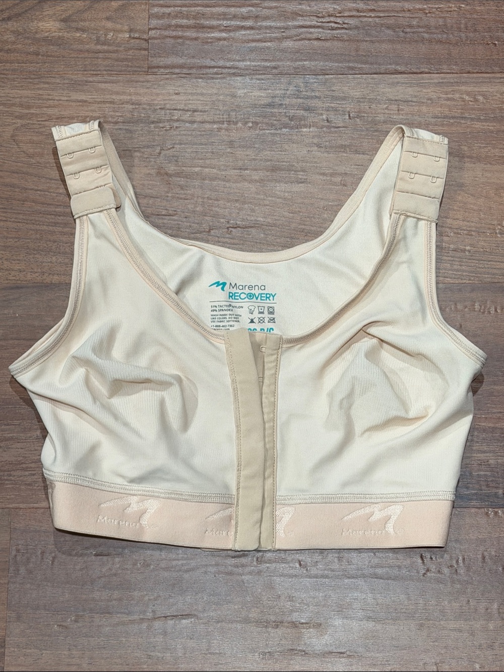 Marena Recovery Front-Closure Support Bra in Nude